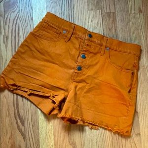 Madewell high-rise shorts burnt orange